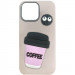 Чехол TPU Leather Toys для Apple iPhone 13 / 14 (6.1") (Coffee / Pink)