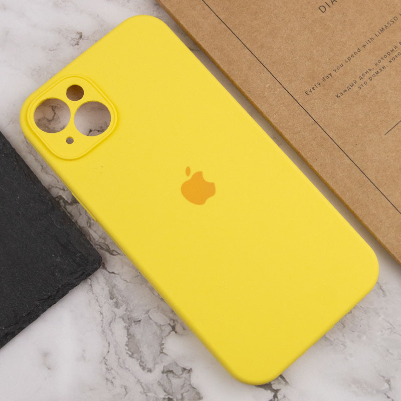 Купить Чехол Silicone Case Full Camera Protective (AA) для Apple iPhone 15 (6.1") (Желтый / Yellow) на vchehle.ua