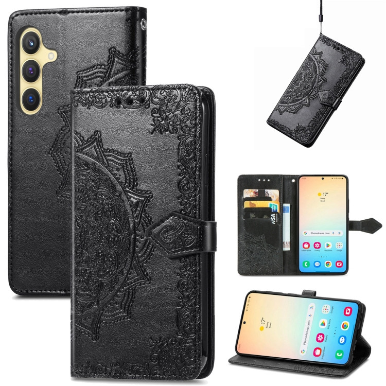 Купить Кожаный чехол-книжка Art Case с визитницей для Samsung Galaxy S25 (Черный) на vchehle.ua