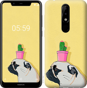 

Чехол Мопс с кактусом для Nokia 5.1 Plus 879770
