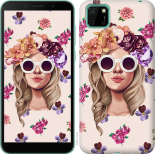 

Чехол Девушка с цветами v2 для Huawei Y5p 936452