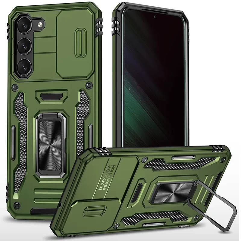 Ударопрочный чехол Camshield Army Ring для Samsung Galaxy S20 FE (Оливковый / Army Green)