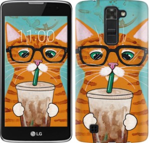Чехол Зеленоглазый кот в очках для LG K7