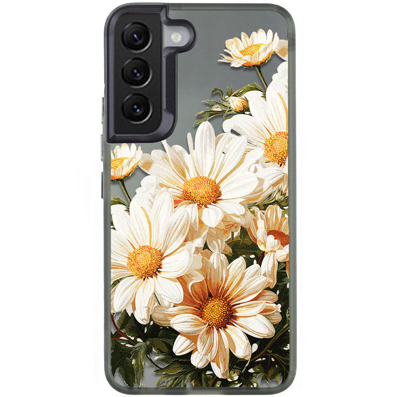 TPU+PC чохол TakiTaki Magic glow на Samsung Galaxy S21 FE (Chamomile / Black)