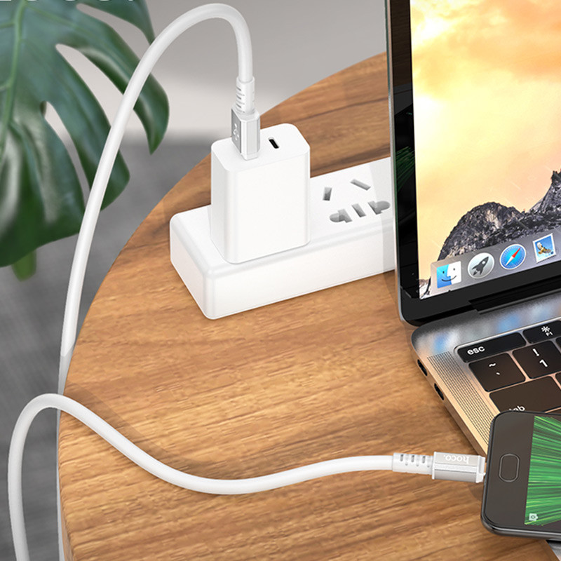 Купить Дата кабель Hoco X85 Strength USB to MicroUSB (1m) (White) на vchehle.ua