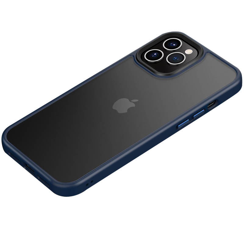 TPU+PC чохол Metal Buttons на Apple iPhone 12 Pro / 12 (6.1") (Синій)