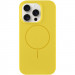 Чохол Silicone Case Full Protective (AA) NO LOGO with Magnetic Safe на Apple iPhone 15 Pro (6.1") (Жовтий / Yellow)