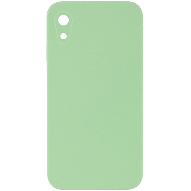 Чехол Silicone Case Square Full Camera Protective (AA) NOLOGO для Apple iPhone XR (6.1") (Мятный / Mint)