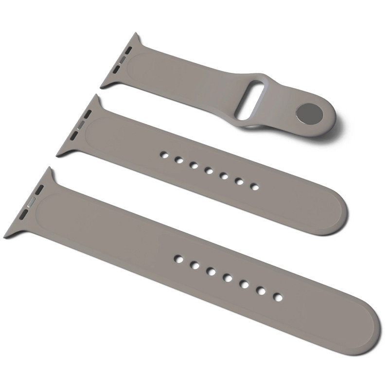 Силіконовий ремінець для Apple Watch Sport Band 42(ser.1-3)/44/45/46/49mm (S/M & M/L) 3pcs (Сірий / Dark Gray)