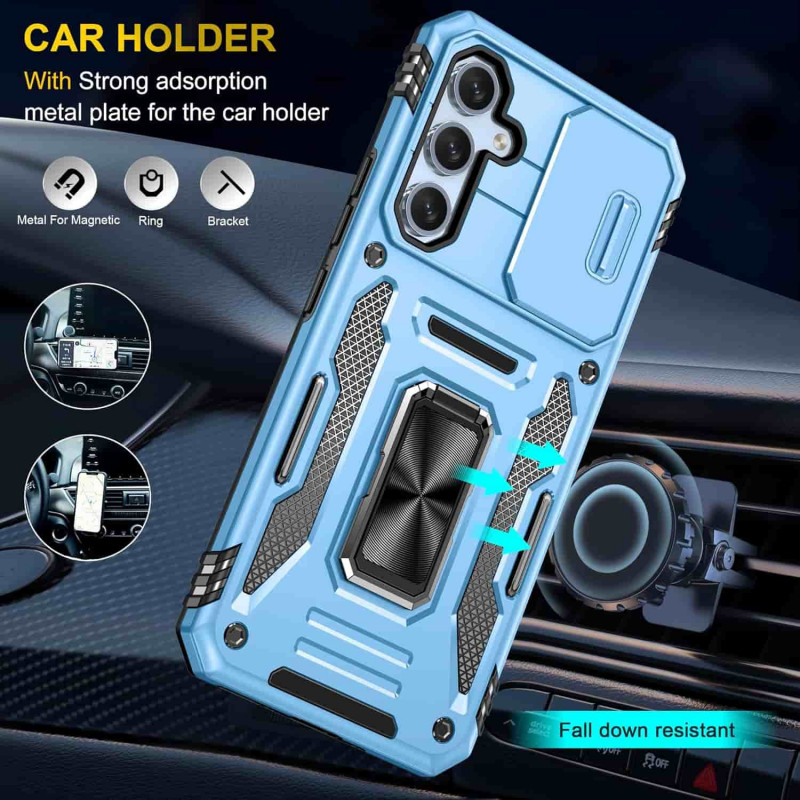 Фото Ударопрочный чехол Camshield Army Ring для Samsung Galaxy S23 (Голубой / Light Blue) на vchehle.ua
