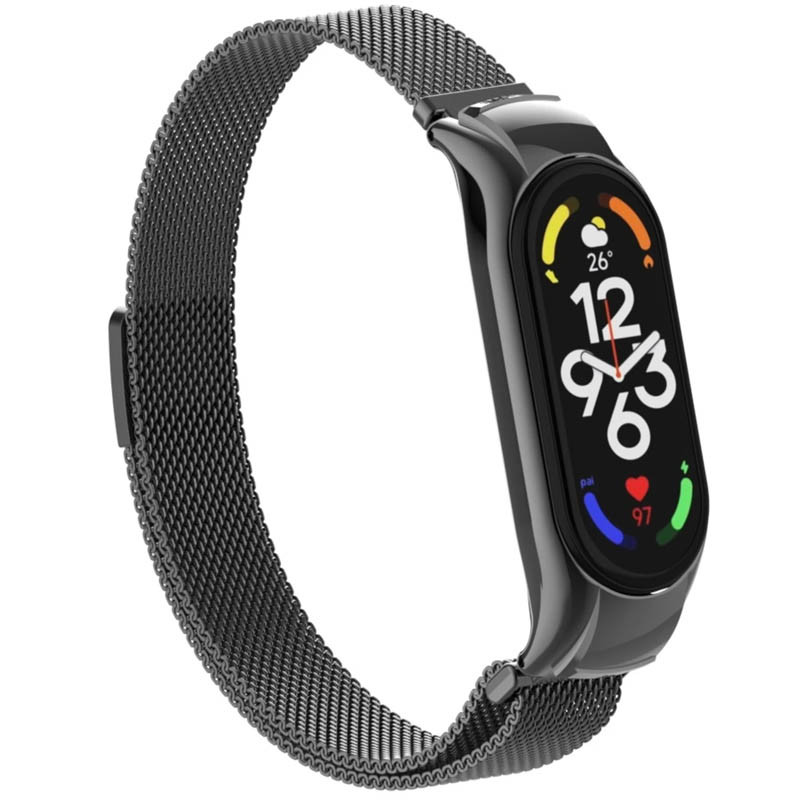 Фото Ремінець Milanese Loop Design для Xiaomi Mi Band 3/4 (Чорний) в маназині vchehle.ua