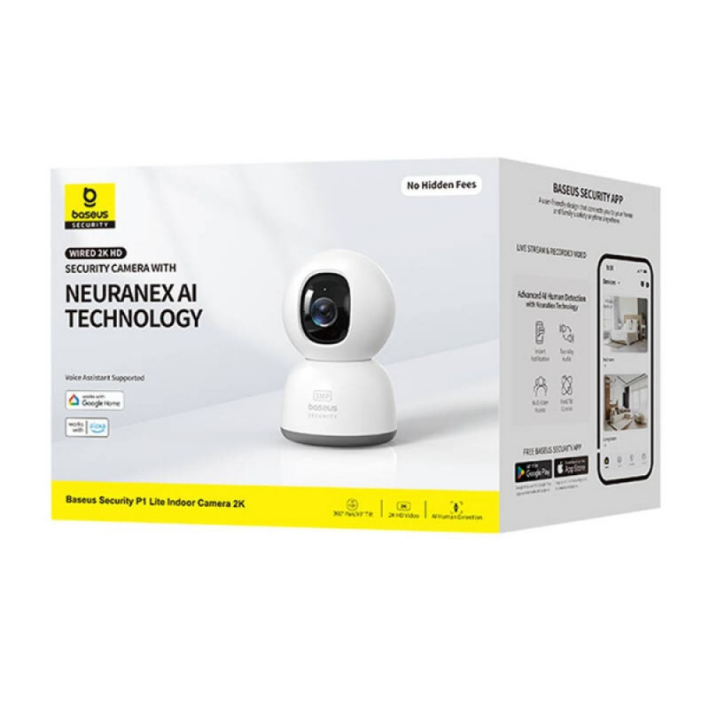 Фото Камера видеонаблюдения Baseus Security P1 Lite Indoor 2K (S0TV002132) (White) на vchehle.ua