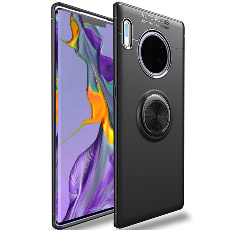 

TPU чохол Deen ColorRing під магнітний тримач на Huawei Mate 30 (Чорний / Чорний) 788105