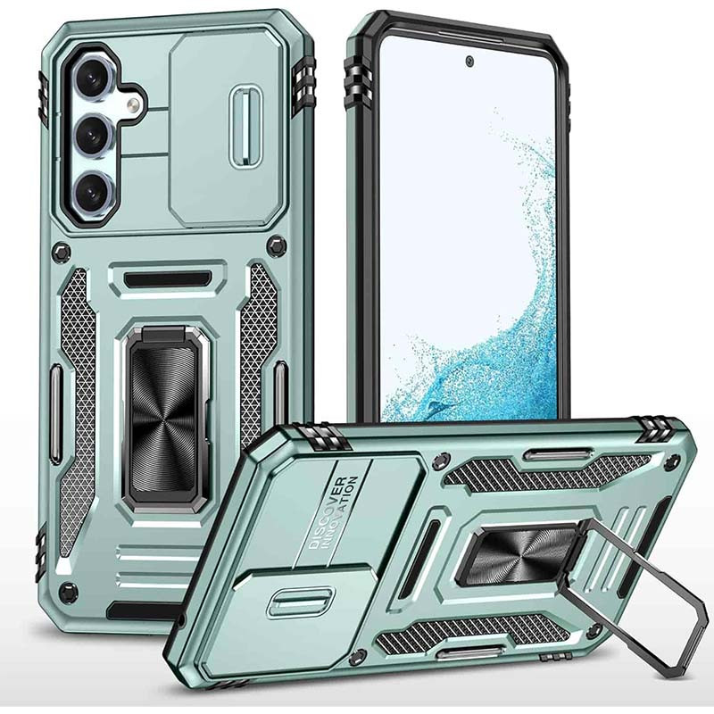 Ударопрочный чехол Camshield Army Ring для Samsung Galaxy A35 / A55 (Зеленый / Light Green)