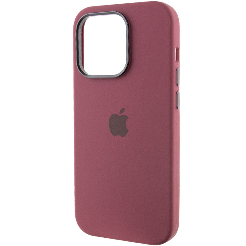 Фото Чохол Silicone Case Metal Buttons (AA) на Apple iPhone 13 Pro (6.1") (Бордовий / Plum) в маназині vchehle.ua