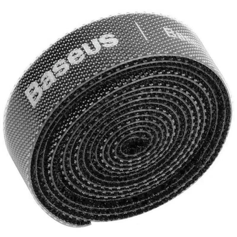 Лента липучка Baseus Colourful Circle Velcro strap (1m) (ACMGT-E) (Сірий)