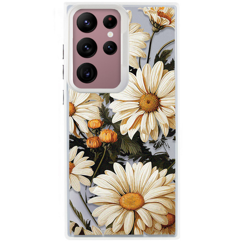 TPU+PC чохол TakiTaki Magic glow на Samsung Galaxy S23 Ultra (Chamomile / White)