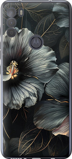 Чехол Черные цветы для Motorola G50