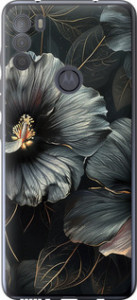 Чехол Черные цветы для Motorola G50