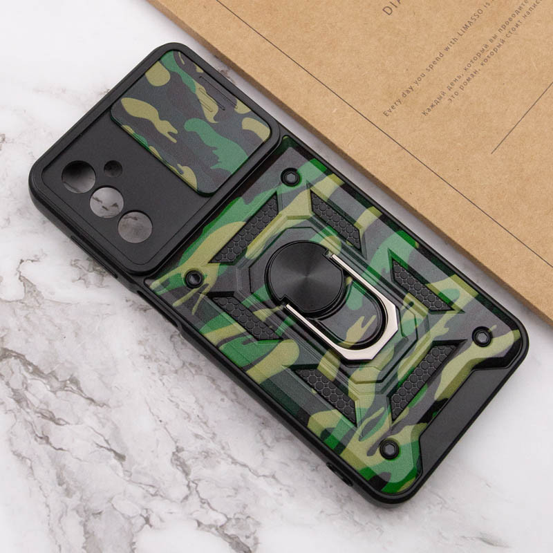 Купить Ударопрочный чехол Camshield Serge Ring Camo для Samsung Galaxy M23 5G / M13 4G (Зеленый / Army Green) на vchehle.ua