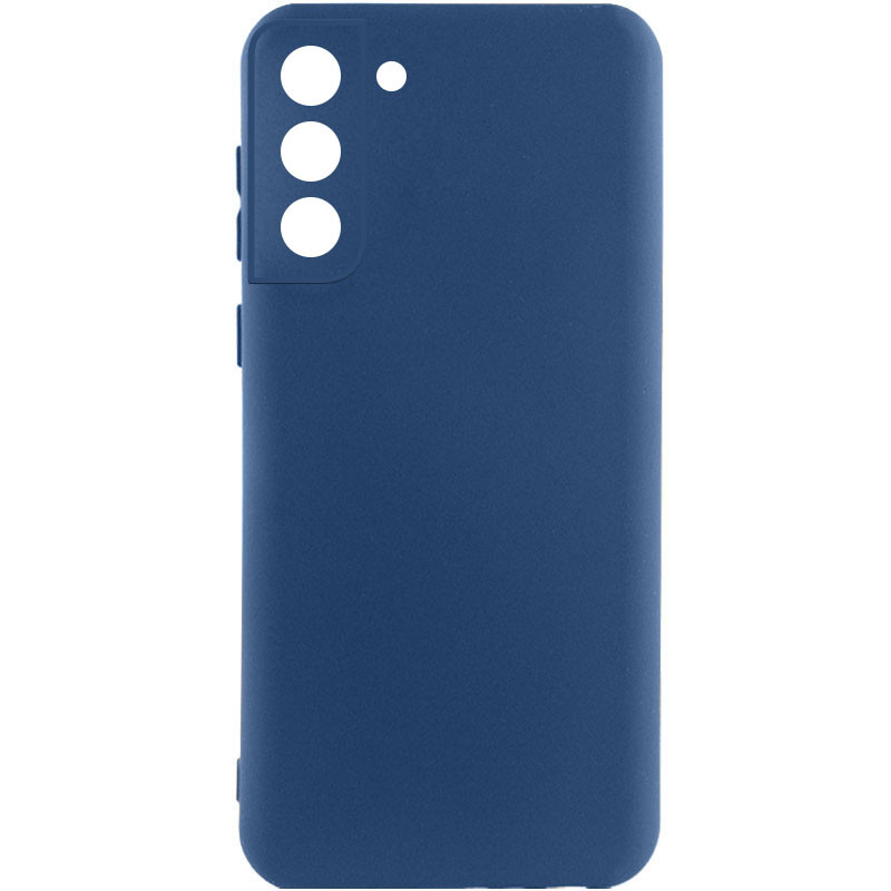 Чехол TPU GETMAN Liquid Silk Full Camera для Samsung Galaxy S21 (Синий / Navy Blue)