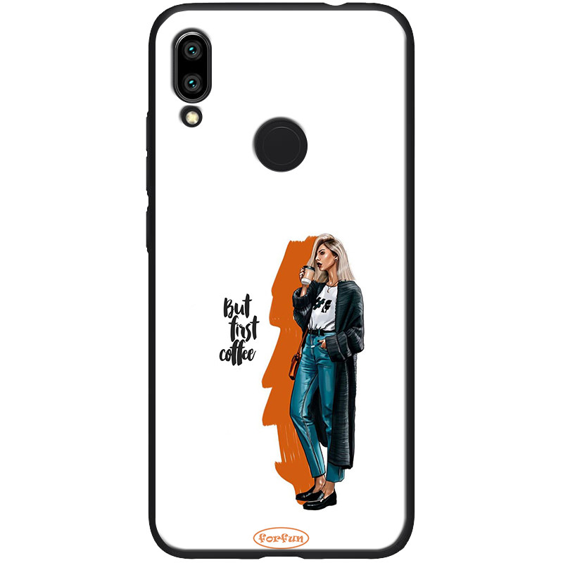 

TPU+PC чехол ForFun для Xiaomi Redmi Note 7 Pro (But first coffee / білий) 788388