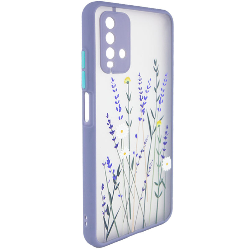 

TPU+PC чехол Picture Color Buttons full camera для Xiaomi Redmi 9 Power (Lavender Grey / Цветы) 1163122