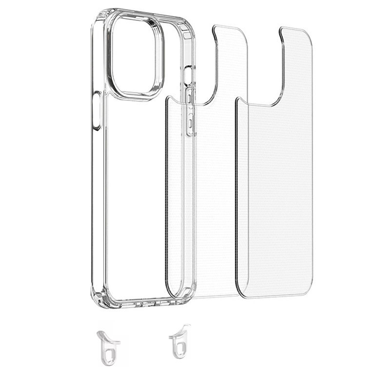 Фото Чехол TPU Transparent with Straps для Apple iPhone 13 / 14 (6.1") (Light Purple) в магазине vchehle.ua