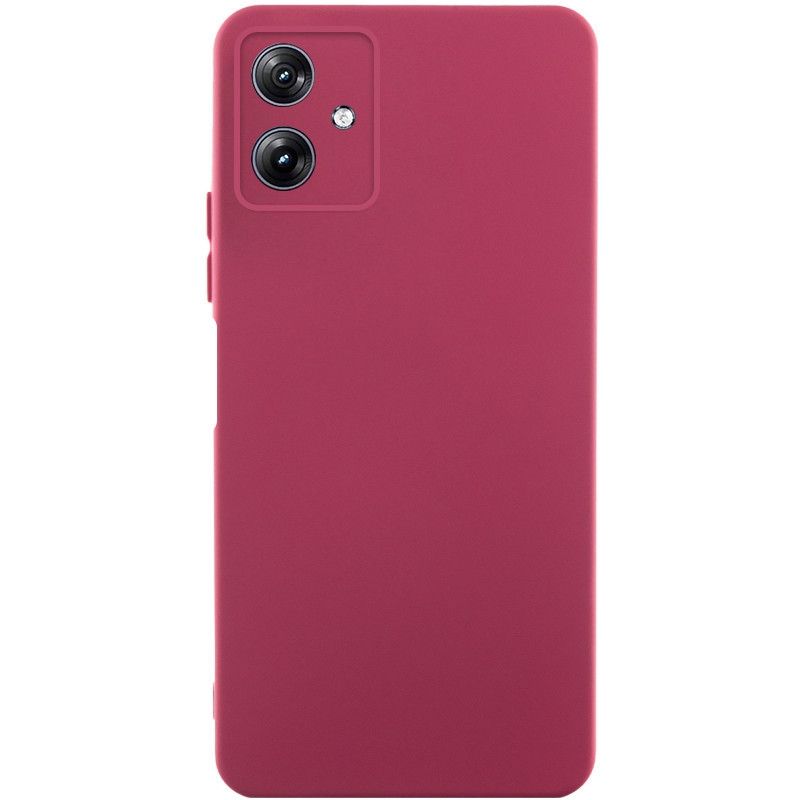 Чехол TPU GETMAN Liquid Silk Full Camera для Motorola Moto G54 (Бордовый / Marsala)