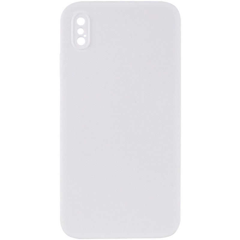 Silicone Case Square Full Camera Protective (AA) NOLOGO на Apple iPhone XS Max (6.5") (Білий / White)