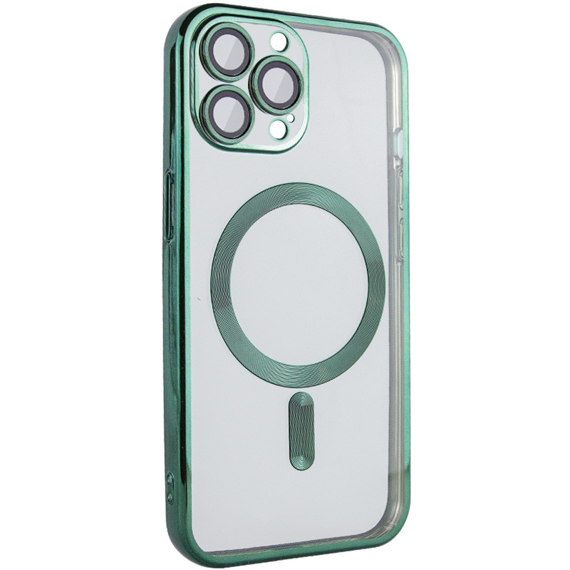 TPU чехол Fibra Chrome with Magnetic safe для Apple iPhone 14 Pro (6.1") (Green)