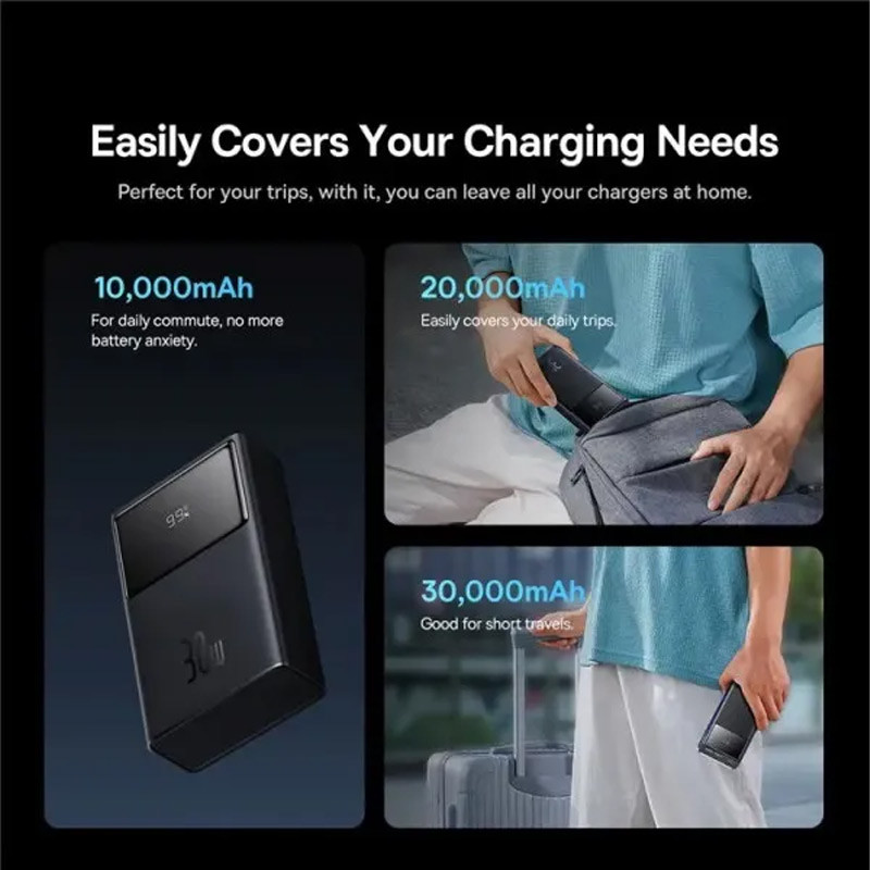 Заказать Портативное ЗУ Baseus Star-Lord Digital Display 30W 30000 mAh (P10022905113-00) (Cluster Black) на vchehle.ua