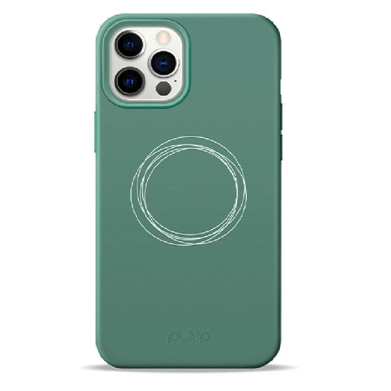 Чохол Pump Silicone Minimalistic на Apple iPhone 12 Pro / 12 (6.1") (Circles on Green)