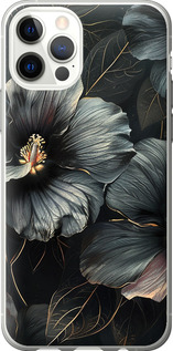 Чехол Черные цветы для iPhone 12