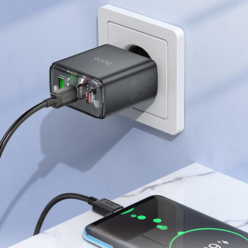 Заказать СЗУ Hoco CS44A Smart PD65W (1USB-A/2С) (Black) на vchehle.ua