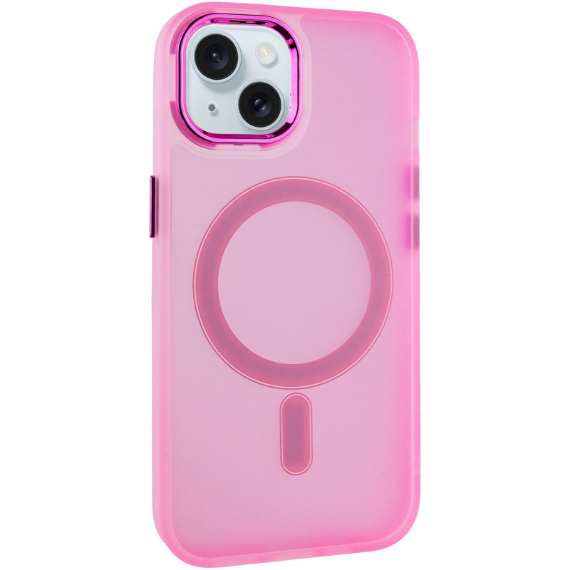 Чехол TPU+PC Lily with Magnetic safe для Apple iPhone 15 (6.1") (Light Pink)