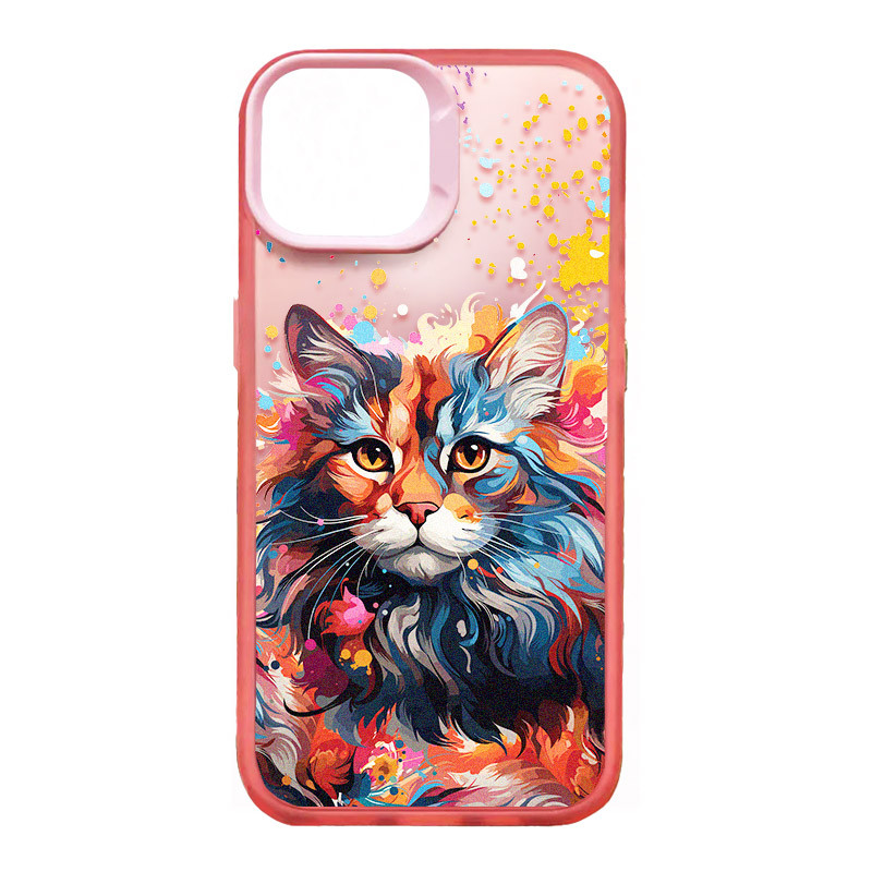 TPU+PC чохол TakiTaki Magic glow на Apple iPhone 15 Pro Max (6.7") (Cat / Pink)