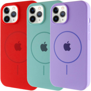 Чехол Silicone Case Full Protective (AA) with Magnetic Safe для iPhone 12