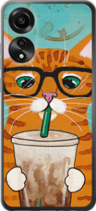 Чехол Зеленоглазый кот в очках для Oppo A78 4G