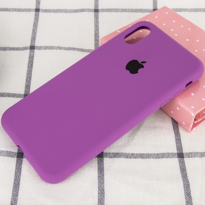 Фото Чохол Silicone Case Full Protective (AA) на Apple iPhone X (5.8") / XS (5.8") (Фіолетовий / Grape) на vchehle.ua