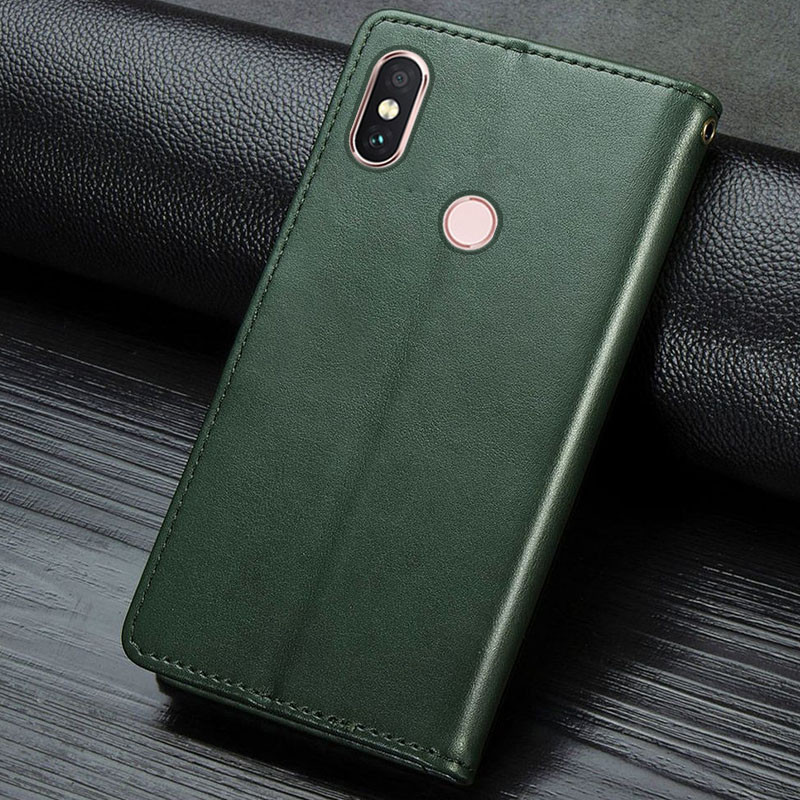 Купити Шкіряний чохол книжка GETMAN Gallant (PU) для Xiaomi Redmi Note 5 Pro / Note 5 (AI Dual Camera) (Зелений) на vchehle.ua