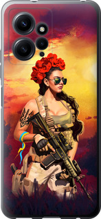 Чохол Українка зі зброєю на Xiaomi Redmi Note 12 4G