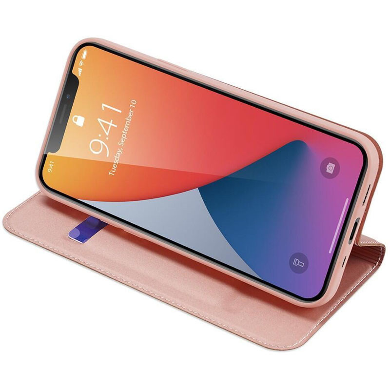 Чехол-книжка Dux Ducis с карманом для визиток для Apple iPhone 13 Pro Max (6.7") (Rose Gold) в магазине vchehle.ua