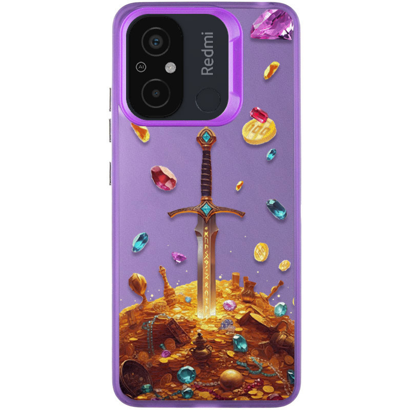 TPU+PC чохол TakiTaki Fantasy magic glow на Xiaomi Redmi 12C (Gold Sword - Purple)