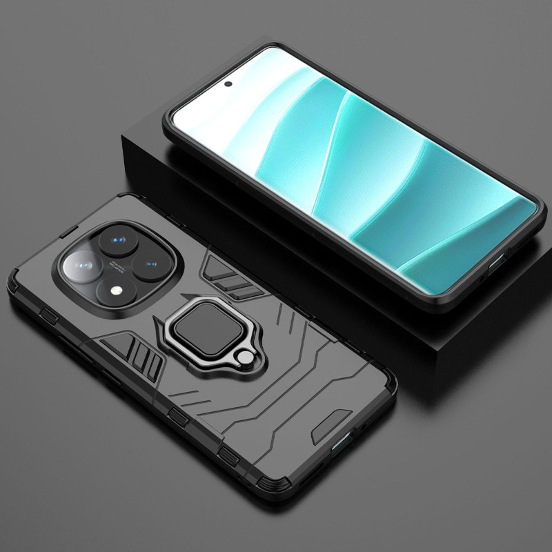 Фото Ударопрочный чехол Transformer Ring for Magnet для Xiaomi Redmi Note 14 Pro 5G (Черный / Soul Black) в магазине vchehle.ua