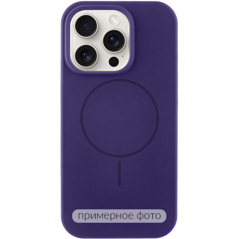 Чехол Silicone Case Full Protective (AA) NO LOGO with Magnetic Safe для Apple iPhone 13 (6.1") (Фиолетовый / Elderberry)