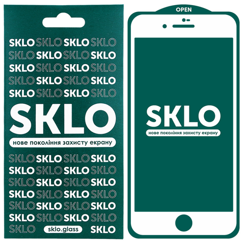 Захисне скло SKLO 5D на Apple iPhone 7 plus / 8 plus (5.5") (Білий)