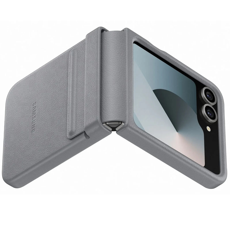 Купить Кожаный чехол Leather Case (AAA) для Samsung Galaxy Z Flip7 (Light Gray) на vchehle.ua
