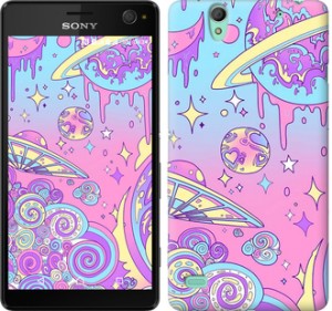 Чехол Розовая галактика для Sony Xperia C4 E5333