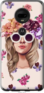 Чехол Девушка с цветами v2 для Motorola Moto G7